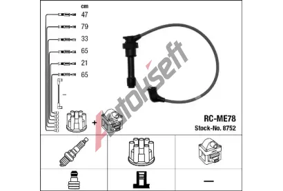 NGK Sada kabel pro zapalovn NG 8752, 8752