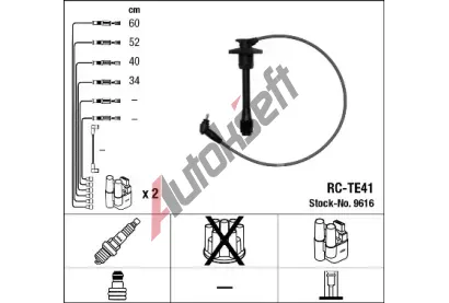 NGK Sada kabel pro zapalovn NG 9616, 9616