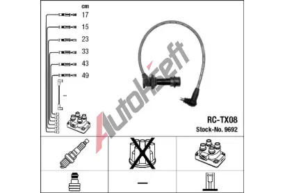 NGK Sada kabel pro zapalovn NG 9692, 9692
