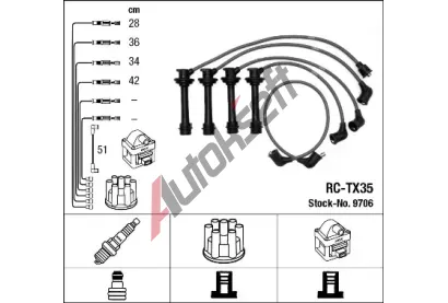 NGK Sada kabel pro zapalovn NG 9706, 9706