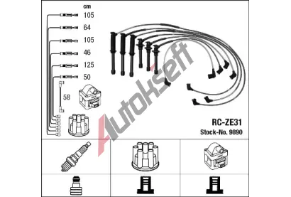 NGK Sada kabel pro zapalovn NG 9890, 9890