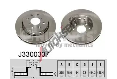 NIPPARTS / BLUE PRINT Brzdov kotou - 258 mm NI J3300307, J3300307
