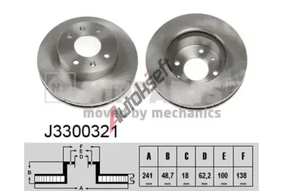 NIPPARTS / BLUE PRINT Brzdový kotouč - 241 mm NI J3300321, J3300321 NIPPARTS / BLUE PRINT Brzdový kotouč - 241 mm NI J3300321, J3300321