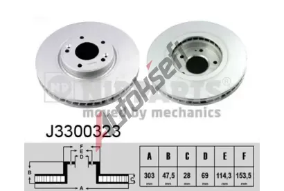 NIPPARTS / BLUE PRINT Brzdov� kotou� - 303 mm NI J3300323, J3300323