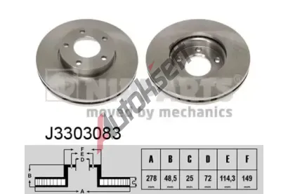 NIPPARTS / BLUE PRINT Brzdov� kotou� - 278 mm NI J3303083, J3303083