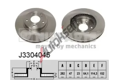 NIPPARTS / BLUE PRINT Brzdový kotouč - 282 mm NI J3304045, J3304045 NIPPARTS / BLUE PRINT Brzdový kotouč - 282 mm NI J3304045, J3304045