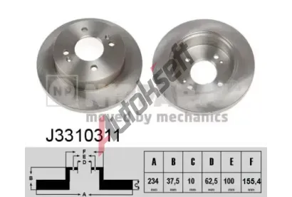 NIPPARTS / BLUE PRINT Brzdový kotouč - 234 mm NI J3310311, J3310311 NIPPARTS / BLUE PRINT Brzdový kotouč - 234 mm NI J3310311, J3310311