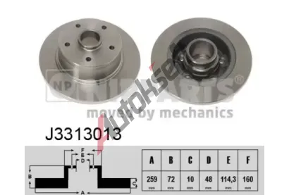 NIPPARTS / BLUE PRINT Brzdov� kotou� - 259 mm NI J3313013, J3313013