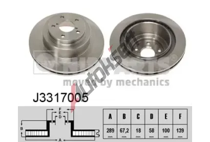 NIPPARTS / BLUE PRINT Brzdový kotouč - 289 mm NI J3317005, J3317005 NIPPARTS / BLUE PRINT Brzdový kotouč - 289 mm NI J3317005, J3317005