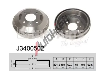 NIPPARTS / BLUE PRINT Brzdov buben - 180 mm NI J3400502, J3400502