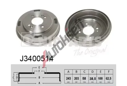 NIPPARTS / BLUE PRINT Brzdov� buben - 203 mm NI J3400514, J3400514