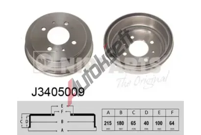 NIPPARTS / BLUE PRINT Brzdový buben - 180 mm NI J3405009, J3405009 NIPPARTS / BLUE PRINT Brzdový buben - 180 mm NI J3405009, J3405009