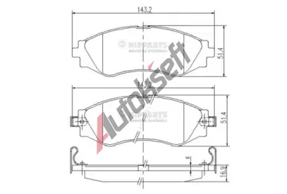 NIPPARTS / BLUE PRINT Sada brzdovch destiek - kotouov brzda NI J3600902, J3600902