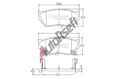 NIPPARTS / BLUE PRINT Sada brzdovch destiek - kotouov brzda NI J3601048, J3601048