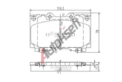 NIPPARTS / BLUE PRINT Sada brzdov�ch desti�ek - kotou�ov� brzda NI J3602097, J3602097