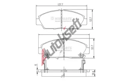 NIPPARTS / BLUE PRINT Sada brzdovch destiek - kotouov brzda NI J3604037, J3604037