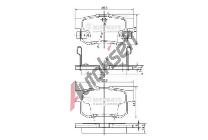 NIPPARTS / BLUE PRINT Sada brzdovch destiek - kotouov brzda NI J3614008, J3614008