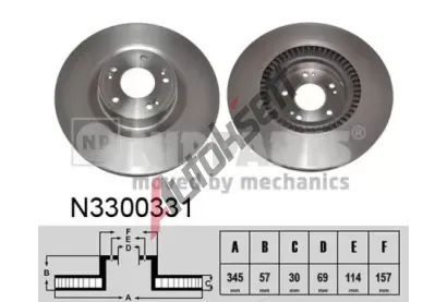NIPPARTS / BLUE PRINT Brzdový kotouč NI N3300331, N3300331 NIPPARTS / BLUE PRINT Brzdový kotouč NI N3300331, N3300331
