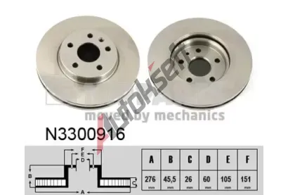 NIPPARTS / BLUE PRINT Brzdový kotouč - 276 mm NI N3300916, N3300916 NIPPARTS / BLUE PRINT Brzdový kotouč - 276 mm NI N3300916, N3300916