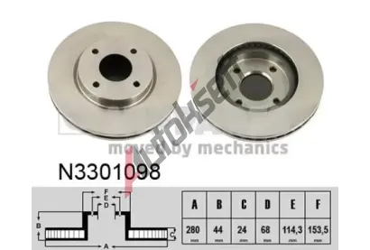 NIPPARTS / BLUE PRINT Brzdový kotouč - 279 mm NI N3301098, N3301098 NIPPARTS / BLUE PRINT Brzdový kotouč - 279 mm NI N3301098, N3301098