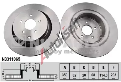NIPPARTS / BLUE PRINT Brzdový kotouč NI N3311065, N3311065 NIPPARTS / BLUE PRINT Brzdový kotouč NI N3311065, N3311065