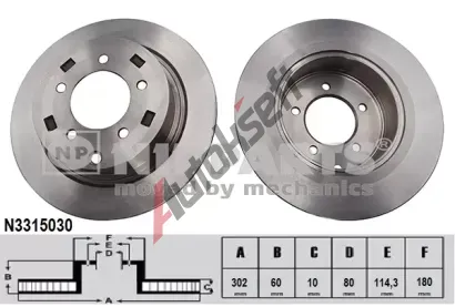 NIPPARTS / BLUE PRINT Brzdový kotouč - 302 mm NI N3315030, N3315030 NIPPARTS / BLUE PRINT Brzdový kotouč - 302 mm NI N3315030, N3315030