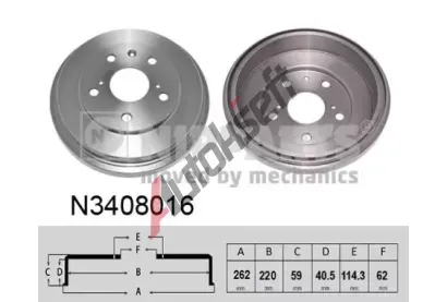 NIPPARTS / BLUE PRINT Brzdový buben NI N3408016, N3408016 NIPPARTS / BLUE PRINT Brzdový buben NI N3408016, N3408016