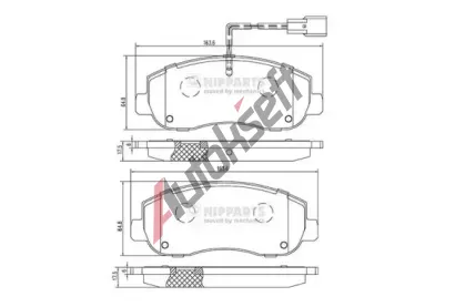 NIPPARTS / BLUE PRINT Sada brzdových destiček NI N3601105, N3601105 NIPPARTS / BLUE PRINT Sada brzdových destiček NI N3601105, N3601105
