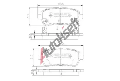 NIPPARTS / BLUE PRINT Sada brzdovch destiek - kotouov brzda NI N3606022, N3606022