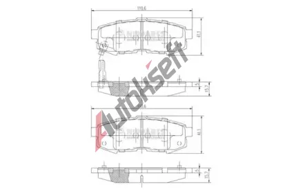 NIPPARTS / BLUE PRINT Sada brzdových destiček - kotoučová brzda NI N3613023, N3613023  NIPPARTS / BLUE PRINT Sada brzdových destiček - kotoučová brzda NI N3613023, N3613023