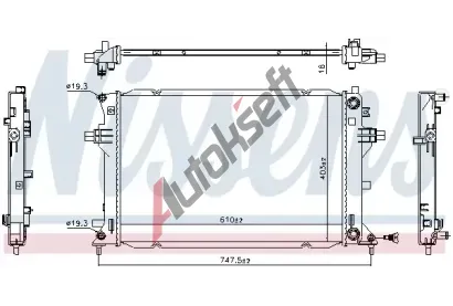 NISSENS Chladič vody NIS 606263, 606263 NISSENS Chladič vody NIS 606263, 606263