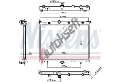 NISSENS Chladič vody NIS 607246, 607246 NISSENS Chladič vody NIS 607246, 607246