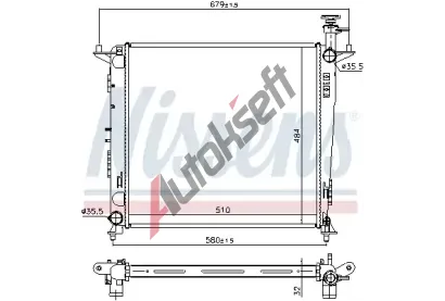 NISSENS Chladič vody NIS 666222, 666222 NISSENS Chladič vody NIS 666222, 666222