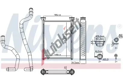NISSENS Výměník tepla vnitřního vytápění NIS 707290, 707290 NISSENS Výměník tepla vnitřního vytápění NIS 707290, 707290