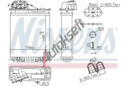 NISSENS Výměník tepla vnitřního vytápění NIS 707301, 707301 NISSENS Výměník tepla vnitřního vytápění NIS 707301, 707301