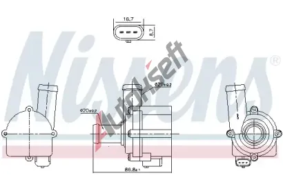 NISSENS Vodn erpadlo, chlazen motoru NIS 832121, 832121
