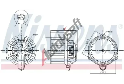 NISSENS Vnitřní ventilátor NIS 87568, 87568 NISSENS Vnitřní ventilátor NIS 87568, 87568