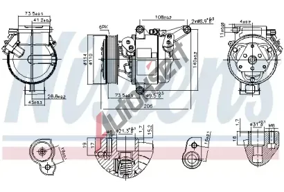 NISSENS Kompresor klimatizace ** FIRST FIT ** NIS 890948, 890948