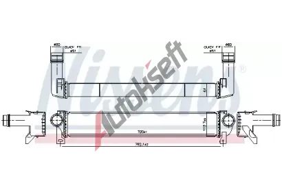 NISSENS Chladi vzduchu intercooler NIS 961599, 961599