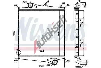 NISSENS Chladič vzduchu intercooler NIS 96961, 96961 NISSENS Chladič vzduchu intercooler NIS 96961, 96961