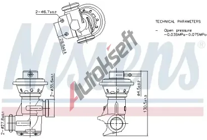 NISSENS AGR ventil NIS 98496, 98496