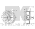 NK Brzdový buben - 203 mm NK 251905, 251905