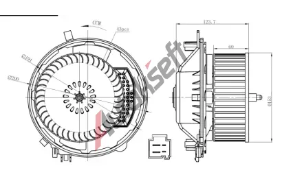 NRF Vnitn ventiltor NRF 34283, 34283