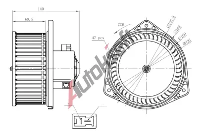 NRF Vnitřní ventilátor NRF 34303, 34303 NRF Vnitřní ventilátor NRF 34303, 34303