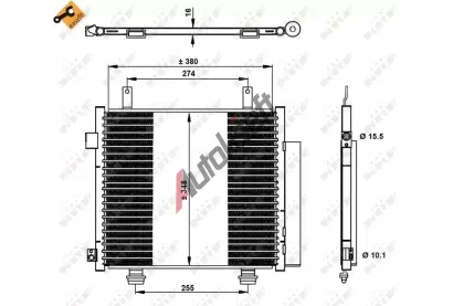 NRF Kondenzátor klimatizace EASY FIT NRF 350337, 350337 NRF Kondenzátor klimatizace EASY FIT NRF 350337, 350337