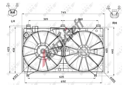 NRF Vtrk chlazen motoru NRF 47566, 47566