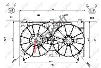 NRF Větrák chlazení motoru NRF 47580, 47580 NRF Větrák chlazení motoru NRF 47580, 47580