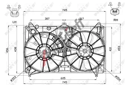 NRF Větrák chlazení motoru NRF 47581, 47581 NRF Větrák chlazení motoru NRF 47581, 47581