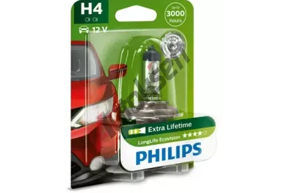 PHILIPS rovka H4 12V 60/55W P43t-38 LongLife EcoVision PHI 12342LLECOB1, 12342LLECOB1