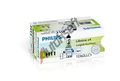 PHILIPS rovka H11 12V 55W PGJ19-2 LongLife EcoVision PHI 12362LLECOC1, 12362LLECOC1